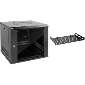 Tecmojo 9U Wall Mount Server Cabinet & 8in Server Rack Shelf