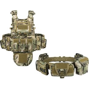 YAKEDA Tactical Outdoor Quick Release Vest With Battle Belt