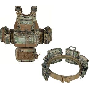 YAKEDA Tactical Outdoor Quick Release Vest With Battle Belt