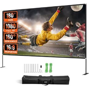 VEVOR Projector Screen with Stand 150inch Portable Movie Screen 16:9 4K HD Wide Angle Outdoor Projector Screen Stand Easy Assembly with Storage Bag for Home Theater Office Outdoor Use