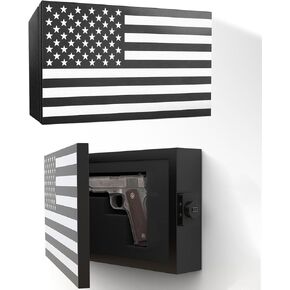 American Flag Gun Concealment Case, American Flag Wall Hanging Concealed Gun Cabinet, Combination Lock All Iron Frame for Police Gift