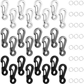 24Pcs Mini Metal Carabiner Clip, Zinc Alloy Carabiner Key Chain Clips Mini Hanging Buckle Metal Small Spring Snap Hooks for Camera Strap, Flashlight, Backpack