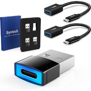 Syntech USB C to USB 3.2 Adapter (2 Pack) & DrivePower USB to USB C Adapter with LED Light 4 Pack