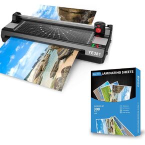Laminator Machine for A3/A4/A6 - Bundle 300 Pack 5 Mil Thermal Laminating Pouches, Plastic Laminating Sheets