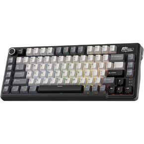 RK ROYAL KLUDGE L75 Gasket Mount Mechanical Keyboard w/Knob/Macro Keys & Touchable Nameplate, Tri-Mode 75% TKL Wireless Keyboard BT/2.4G/USB-C, Hot Swappable, Pro Software, Massive 8000mAh Battery