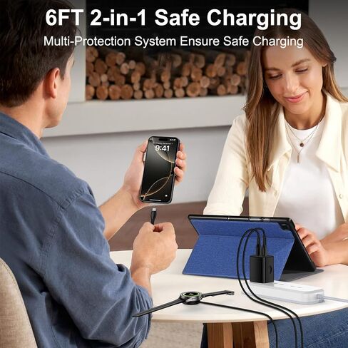 Android Charger, 2-Pack 2.1A Dual Port USB Charging Block Charger Plug with 6FT Fast Charging Micro USB Cable Phone Chargers Android Cord for Samsung Galaxy S7 S6 S5 J7V J7 J8 Note 5,LG K40 K30 K20 G3 in Kuwait