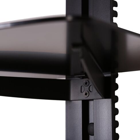 FITUEYES 2 Tiers Floating Shelves for Wall Under TV DVD Shelf Wall Mount Shelves Hold up to 22lbs Tempered Glass for PS4, Xbox, Game Console and Cable Box Black in Saudi Arabia