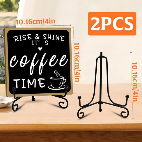 Wooden Coffee Bar Sign Coffee Bar Decor, Coffee Bar Decorations Black and White with Iron Stand Bar Tabletop Shelf Accessories, Coffee Signs Decors for Coffee Station Home Farmhouse Kitchen & Office in Saudi Arabia