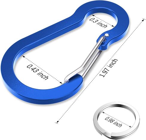 Sprookber 2 "Carabiner Small Clip ، D Ring Caribeener ، SPRING SNAP HOOK لـ Keychain Multipurpose ، مجموعة من 20 in Kuwait
