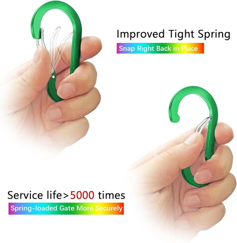Sprookber 2 "Carabiner Small Clip ، D Ring Caribeener ، SPRING SNAP HOOK لـ Keychain Multipurpose ، مجموعة من 20 in Kuwait