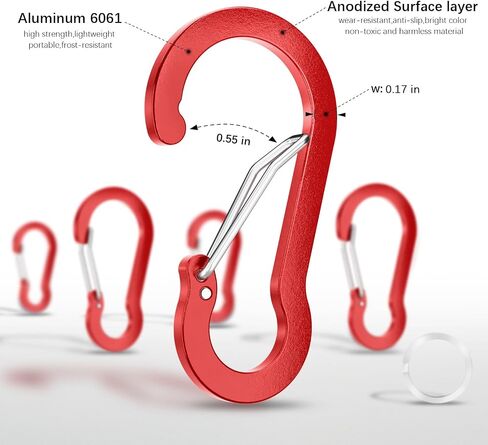 Sprookber 2 "Carabiner Small Clip ، D Ring Caribeener ، SPRING SNAP HOOK لـ Keychain Multipurpose ، مجموعة من 20 in Kuwait