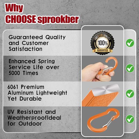 Sprookber 2 "Carabiner Small Clip ، D Ring Caribeener ، SPRING SNAP HOOK لـ Keychain Multipurpose ، مجموعة من 20 in Kuwait