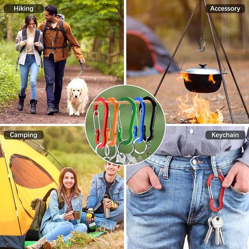 Sprookber 2 "Carabiner Small Clip ، D Ring Caribeener ، SPRING SNAP HOOK لـ Keychain Multipurpose ، مجموعة من 20 in Kuwait