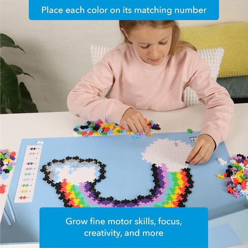 Plus Plus Puzzle حسب الرقم ، 500 قطعة من كتل ألوان التجزئة المتشابكة المصغرة ، مجموعة فن البكسل ثلاثية الأبعاد للأطفال - هريرة in Kuwait