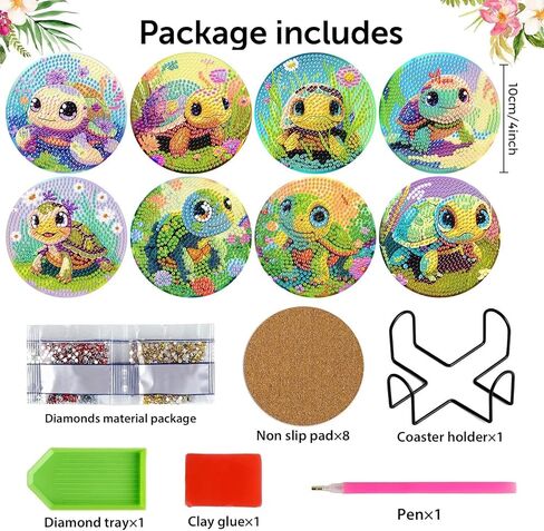 8 Pcs Diamond Art Coasters Kits for Adults - Christ Cross Diamond Painting Coasters Kits for Adults with Holder Cork Pads DIY Religion Diamond Art Dots Painting Coasters Set for Adult Beginners Crafts in Saudi Arabia