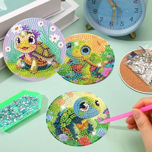 8 Pcs Diamond Art Coasters Kits for Adults - Christ Cross Diamond Painting Coasters Kits for Adults with Holder Cork Pads DIY Religion Diamond Art Dots Painting Coasters Set for Adult Beginners Crafts in Saudi Arabia