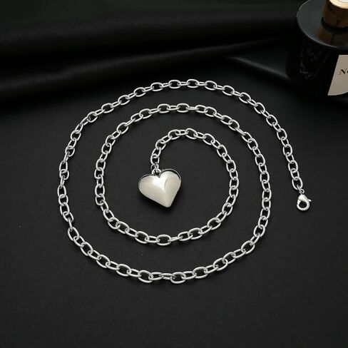 Gold Necklaces For Women Gold Heart Necklace Silver Link Necklace Heart Pendant Necklace Fashion Jewelry in Kuwait