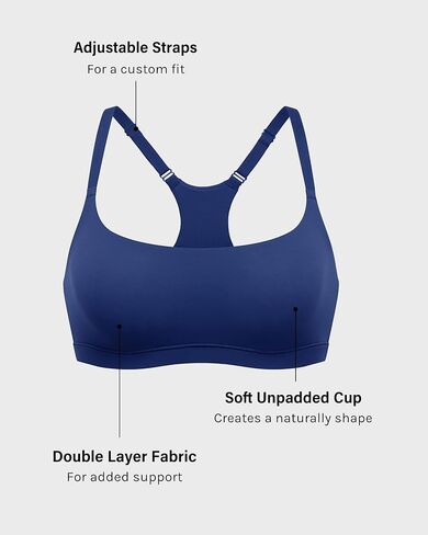Women's Inbarely Soft Racerback Bralette - Wireless Full Coverage Unlined Sports Bra in Kuwait