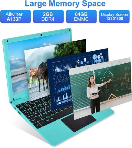 جهاز كمبيوتر محمول 10.1 بوصة ، معالج رباعي النواة مع Android 12.0 OS ، ذاكرة الوصول العشوائي 2GB ، 64 جيجابايت EMMC ، الكاميرا المدمجة ، WIFI ، واجهة USB ، TPYE-C الشحن للتعلم والترفيه (أسود 2GB+64GB) in Kuwait