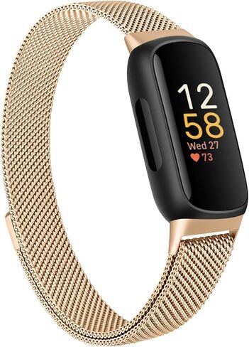 Amzpas band for Fitbit Inspire 3 Bands Women Men, Stainless Steel Mesh Loop Adjustable Magnetic Wristband Replacement Straps Compatible with Fitbit Inspire 3 Fitness Tracker in Saudi Arabia