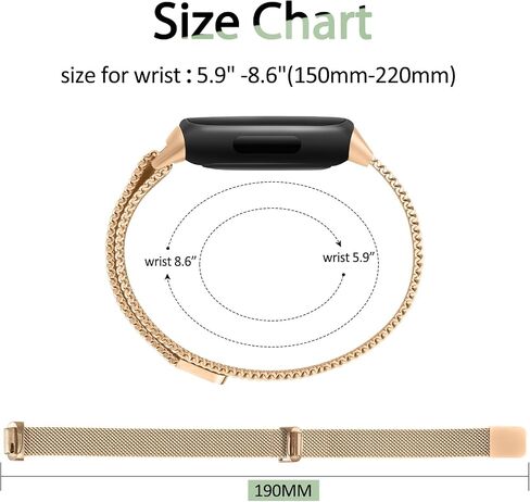 Amzpas band for Fitbit Inspire 3 Bands Women Men, Stainless Steel Mesh Loop Adjustable Magnetic Wristband Replacement Straps Compatible with Fitbit Inspire 3 Fitness Tracker in Saudi Arabia