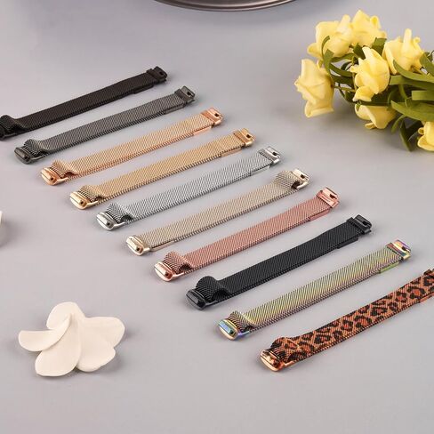 Amzpas band for Fitbit Inspire 3 Bands Women Men, Stainless Steel Mesh Loop Adjustable Magnetic Wristband Replacement Straps Compatible with Fitbit Inspire 3 Fitness Tracker in Saudi Arabia