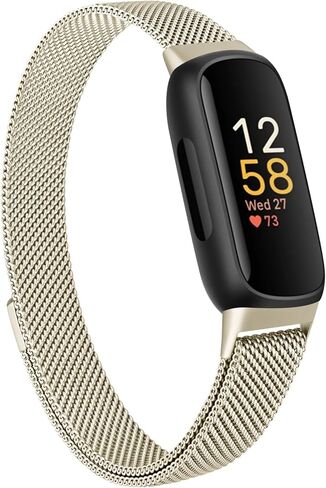 Amzpas band for Fitbit Inspire 3 Bands Women Men, Stainless Steel Mesh Loop Adjustable Magnetic Wristband Replacement Straps Compatible with Fitbit Inspire 3 Fitness Tracker in Kuwait