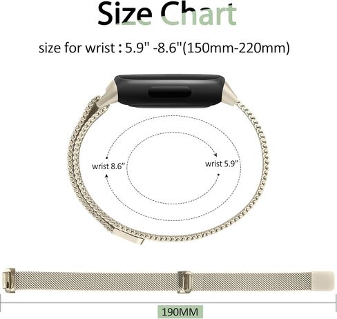 Amzpas band for Fitbit Inspire 3 Bands Women Men, Stainless Steel Mesh Loop Adjustable Magnetic Wristband Replacement Straps Compatible with Fitbit Inspire 3 Fitness Tracker in Kuwait