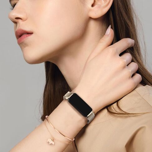 Amzpas band for Fitbit Inspire 3 Bands Women Men, Stainless Steel Mesh Loop Adjustable Magnetic Wristband Replacement Straps Compatible with Fitbit Inspire 3 Fitness Tracker in Kuwait