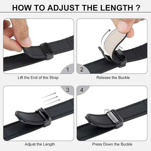 Magnetic Leather Bands Compatible with Fitbit Versa 4/Versa 3/Sense 2/Sense, Magnetic Clasp Wristband Accessory, Adjustable Soft Replacement SmartWatch Strap for Men and Women in Saudi Arabia