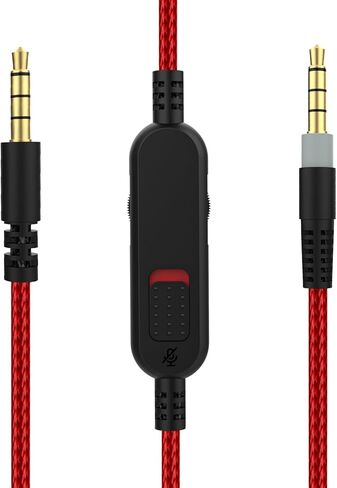 Cloud Alpha Cable Replacement Audio Cord Wire with Inline Mute and Volume Control Compatible with Kingston HyperX Cloud Alpha/Alpha S, Cloud Mix, Logitech G933, G633 Gaming Headsets (Red) in Kuwait