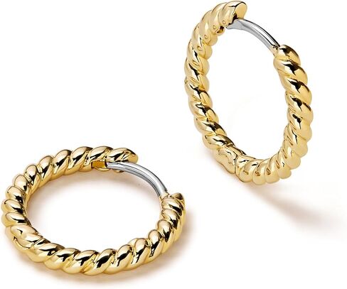 Ana Luisa Huggie Hoops - 14K Gold Dipped Minimal & Dainty Gold Huggie Hoops - Medium and Mini Sizes - Hypoallergenic, Water-Resistant & Tarnish-Free Earrings - Perfect Everyday Hoops (Medium - Gold) in Kuwait