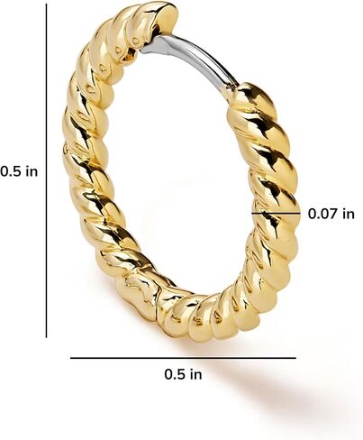 Ana Luisa Huggie Hoops - 14K Gold Dipped Minimal & Dainty Gold Huggie Hoops - Medium and Mini Sizes - Hypoallergenic, Water-Resistant & Tarnish-Free Earrings - Perfect Everyday Hoops (Medium - Gold) in Kuwait