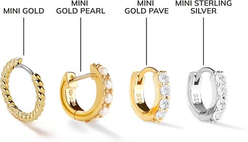 Ana Luisa Huggie Hoops - 14K Gold Dipped Minimal & Dainty Gold Huggie Hoops - Medium and Mini Sizes - Hypoallergenic, Water-Resistant & Tarnish-Free Earrings - Perfect Everyday Hoops (Medium - Gold) in Kuwait