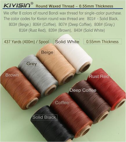 Thin Wax Polyester Thread, 0.45mm, 547 Yards, 3 Ply Round Waxed Cord Strings for Sewing, Beading, Binding, Micro Braiding, Fine Leather Craft and Micro Macrame Jewelry - Gray in Saudi Arabia