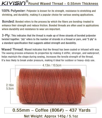 Thin Wax Polyester Thread, 0.45mm, 547 Yards, 3 Ply Round Waxed Cord Strings for Sewing, Beading, Binding, Micro Braiding, Fine Leather Craft and Micro Macrame Jewelry - Gray in Saudi Arabia