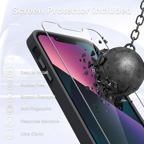 for iPhone 14 Plus Case, Matte Magnetic Phone Case with 1 Screen Protector, Support for Magsafe, Translucent Frosted Slim Shockproof Protective Cover for iPhone 14 Plus 6.7 inch, Black in Saudi Arabia