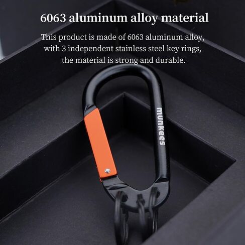 سلسلة مفاتيح Carabiner مع 2-3 حلقات ، مشبك حقيبة الظهر ، سبيكة الألومنيوم ، الوزن الخفيف والمحمول in Kuwait