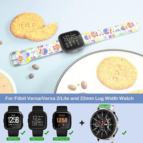 Ecute Large Soft Silicone Waterproof Replacement Women Men Strap Band Compatible with Fitbit Versa/Versa 2/Versa Lite/Versa SE - White Black Checkered in Kuwait