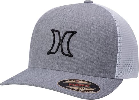 Hurley Men's Trucker Hat - Lightweight Breathable Stretch Mesh Back Curved Bill Baseball Cap with 3D Front Icon Logo in Saudi Arabia