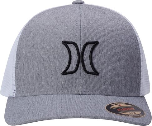 Hurley Men's Trucker Hat - Lightweight Breathable Stretch Mesh Back Curved Bill Baseball Cap with 3D Front Icon Logo in Saudi Arabia