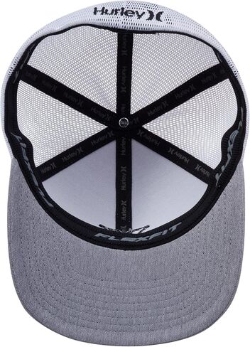 Hurley Men's Trucker Hat - Lightweight Breathable Stretch Mesh Back Curved Bill Baseball Cap with 3D Front Icon Logo in Saudi Arabia
