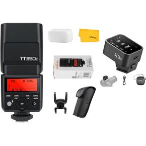 GODOX TT350F Flash for Fujifilm Camera, 2.4G Wireless GN36 HSS 1/8000s TTL Camera Flash Speedlite with Godox X3F X3 F TTL Wireless Flash Trigger for Fujifilm Camera