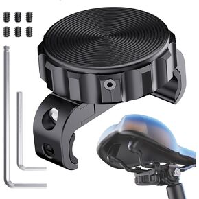 DDJ AirTag Bike Mount Under Seat - Hidden Waterproof GPS Tracker Case for Airtag Bicycle, Durable Metal and ABS Bicycle Saddle Holder w/Installation Tools, Anti-Theft for MTB/E-Bike/Scooter