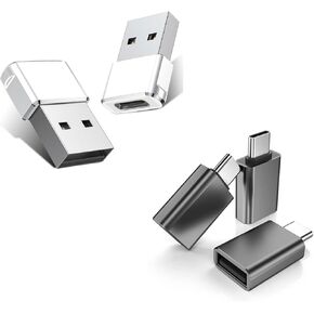 Basesailor USB to USB C Adapter 2 Pack,USB C Female to A Male OTG Charger Type C Converter with USBC Male to USB A 3.0 Female OTG Adapter,Type C Thunderbolt 3/4 Converter for iPhone 15