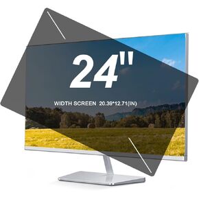 24 Inches Computer Privacy Screen for Monitor, Anti Glare Film Protector Film for Data Confidentiality Suit for Desktop Computer Screen Anti Fingerprint. Two Installation Method,20.90*11.77 i