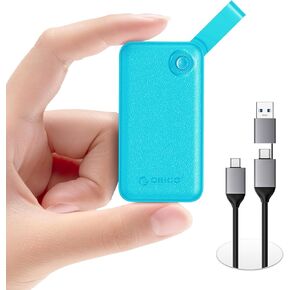 ORICO 1TB Portable SSD, Up to 2000MB/s, USB 3.2 Gen 2x2, Ultra-Mini, Compact with 2 in 1 USB C Cable, External Solid State Drives, Reliable Storage for USB C Smartphone, Tablet, PC - B20