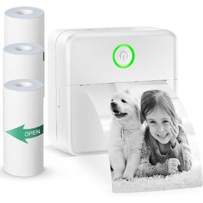 Mini Printer Sticker Thermal Printer,X6 Mini Portable Thermal Printer Inkless Sticker Maker Machine Bluetooth Label Maker Pocket Instant Print for Study Graphics,Compatible with Phone & Tablet.