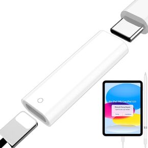 USB C Pencil Adapter for Apple Pencil 1st Generation iPad 10th Generation, iPad A16 11th Gen 11 Inch 2025 Bluetooth Pairing Charging Connector Type-C to for Lightning Charging Adapter for Apple Pen