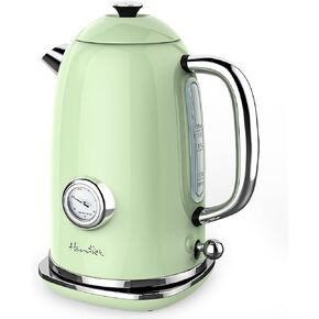 Harriet Electric Kettle with Thermometer, 1500W Retro Hot Water Kettle Electric Stainless Steel, 1.8L Large Capacity, One-Touch Switch, Auto Shut-Off & Boil Dry Protection, Light Green